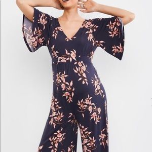 Flutter Sleeve Maxi Maternity Jumpsuit
